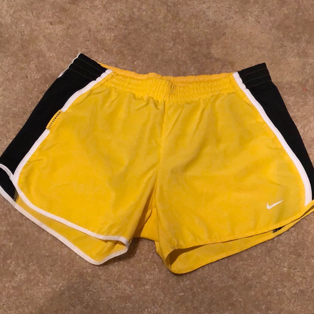 Women’s Yellow Gold Nike x Livestrong Pull On Running Shorts
